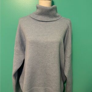 Elegant Sky Blue Turtleneck Sweater